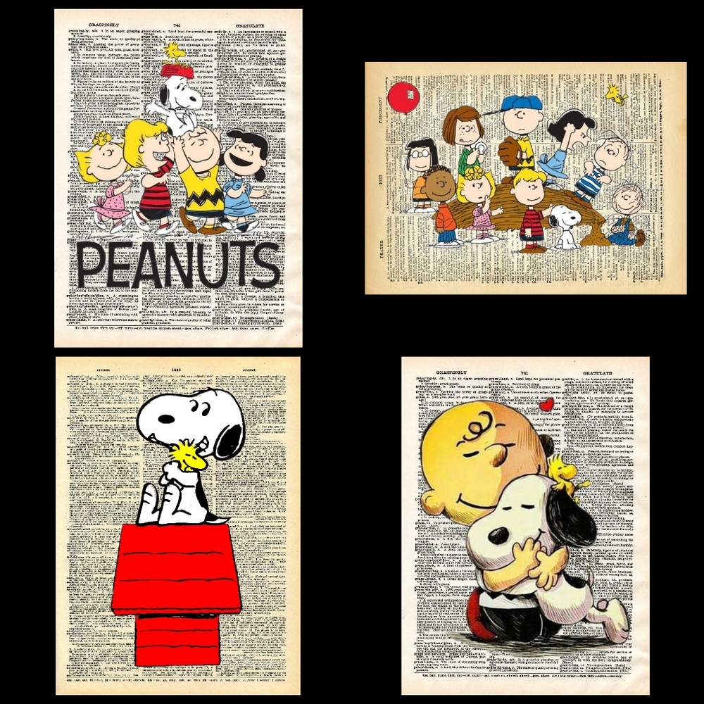 Charlie Brown Peanuts Dictionary Book Page Art